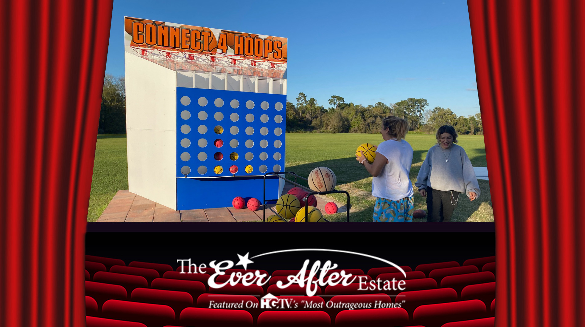 connect four hoops or connect 4 basketball at the ever after estate near Orlando and Disney