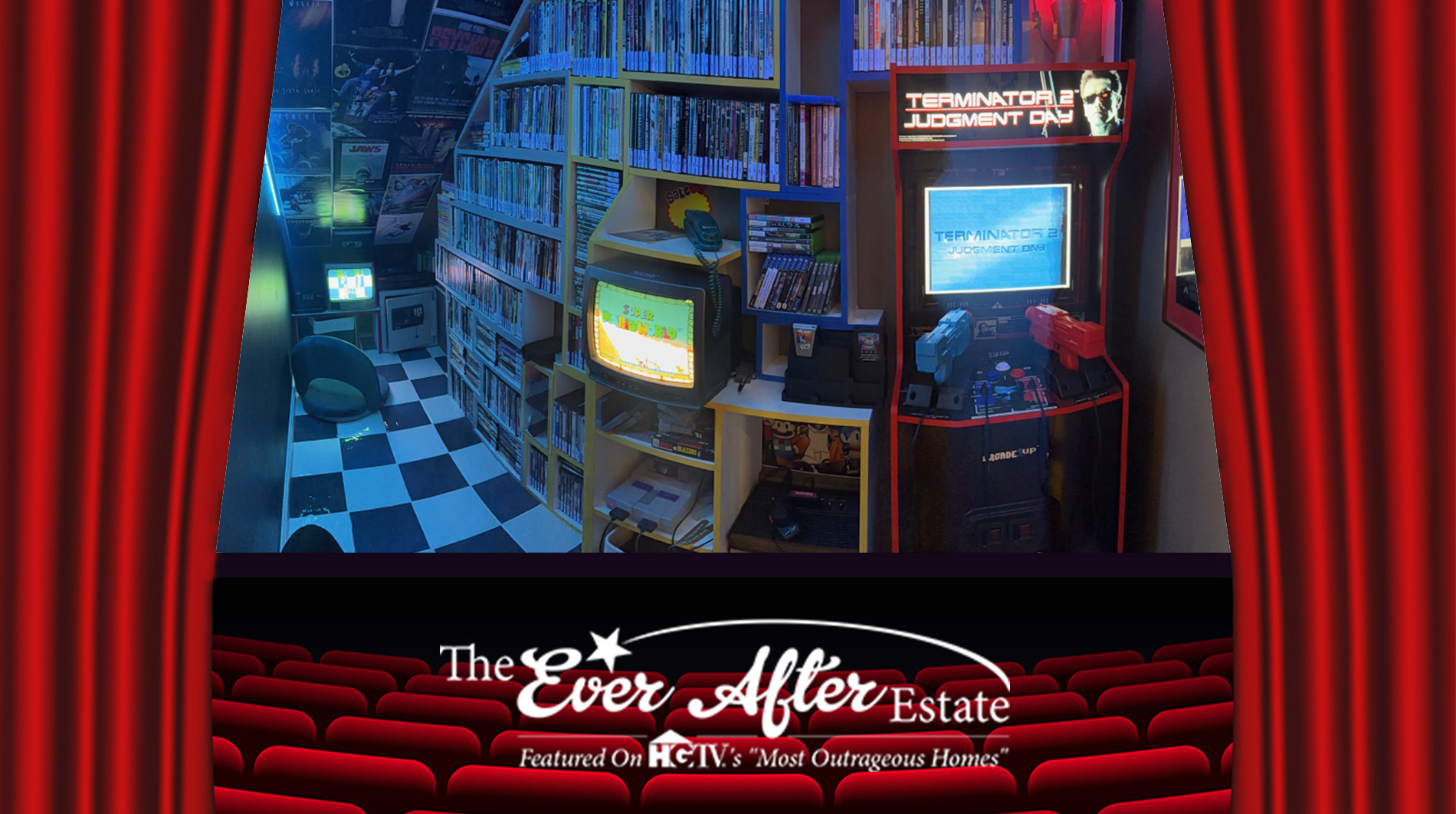 90s and 80s retro video store and arcade in Florida vacation home rental near Orlando