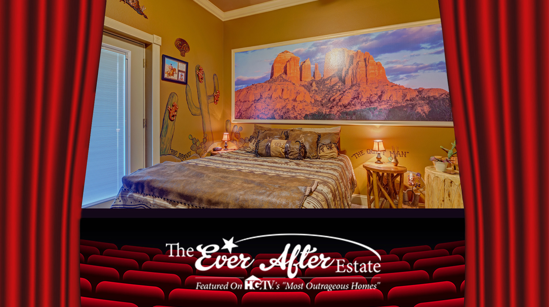 check out the john wayne bedroom at Ever After Estate near Orlando and Disney World