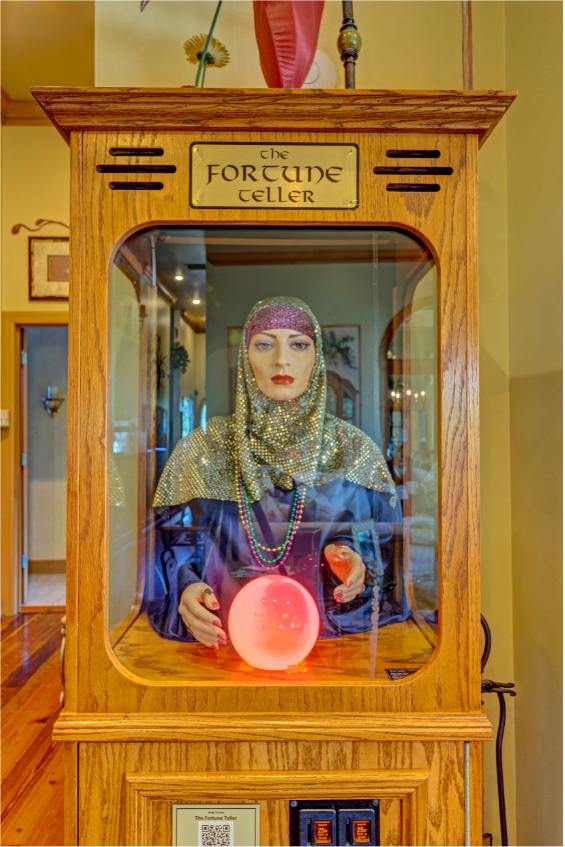 coin press and penny press - fortune teller machine at The Ever After Estate